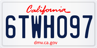 CA license plate 6TWH097