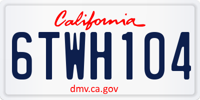 CA license plate 6TWH104