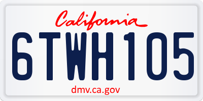 CA license plate 6TWH105