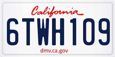 CA license plate 6TWH109