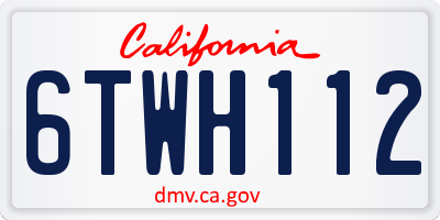CA license plate 6TWH112