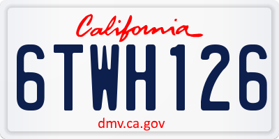 CA license plate 6TWH126