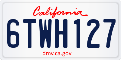 CA license plate 6TWH127