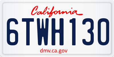 CA license plate 6TWH130
