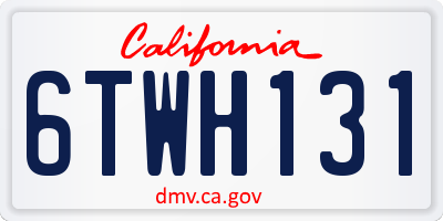 CA license plate 6TWH131