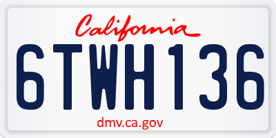 CA license plate 6TWH136