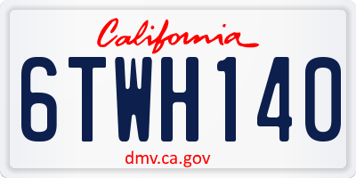 CA license plate 6TWH140