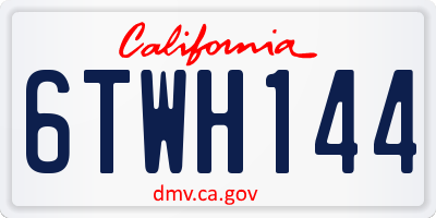 CA license plate 6TWH144