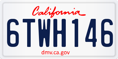 CA license plate 6TWH146