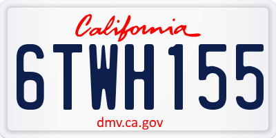 CA license plate 6TWH155