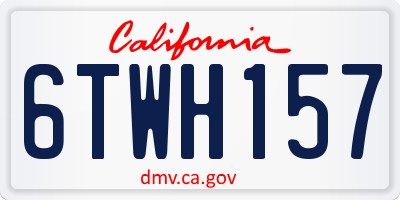 CA license plate 6TWH157
