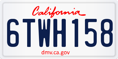 CA license plate 6TWH158