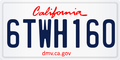 CA license plate 6TWH160