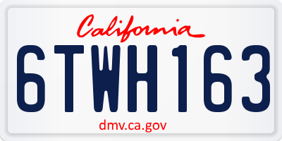 CA license plate 6TWH163