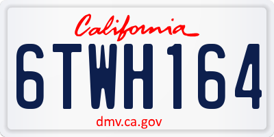 CA license plate 6TWH164