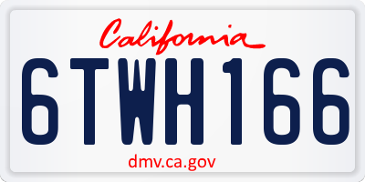 CA license plate 6TWH166