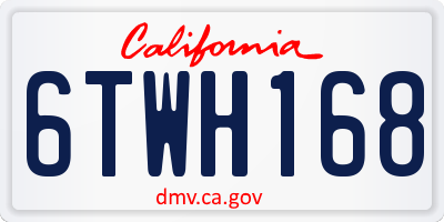 CA license plate 6TWH168