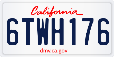 CA license plate 6TWH176