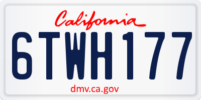 CA license plate 6TWH177