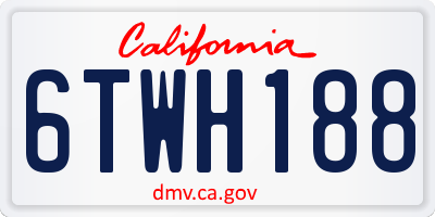 CA license plate 6TWH188