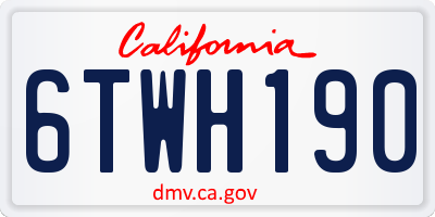 CA license plate 6TWH190