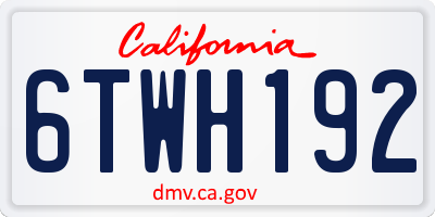 CA license plate 6TWH192