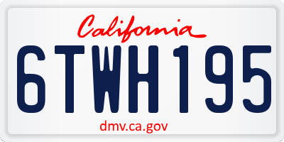 CA license plate 6TWH195