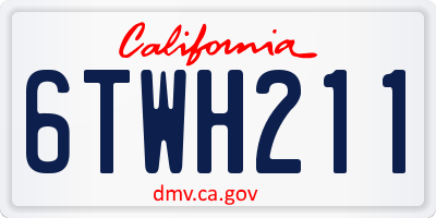 CA license plate 6TWH211