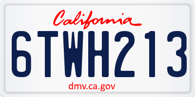 CA license plate 6TWH213