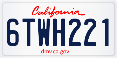 CA license plate 6TWH221
