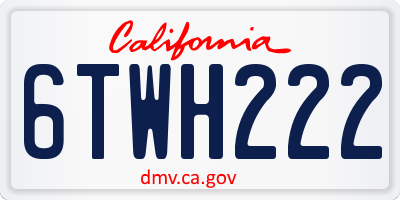 CA license plate 6TWH222