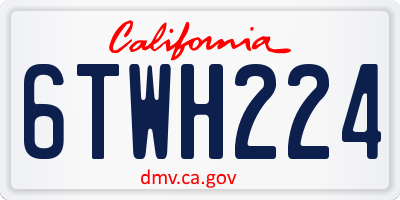 CA license plate 6TWH224