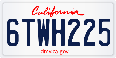 CA license plate 6TWH225