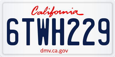 CA license plate 6TWH229
