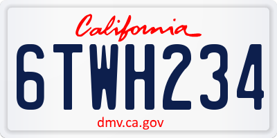 CA license plate 6TWH234