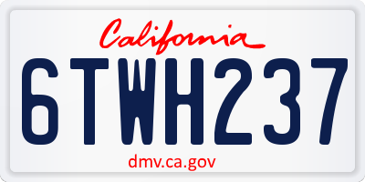 CA license plate 6TWH237