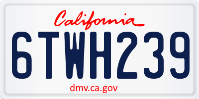 CA license plate 6TWH239