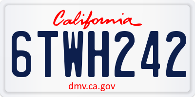 CA license plate 6TWH242