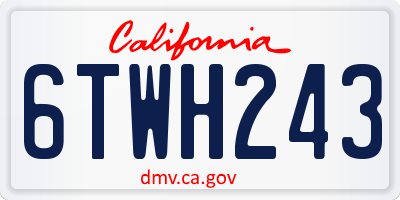 CA license plate 6TWH243
