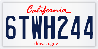 CA license plate 6TWH244