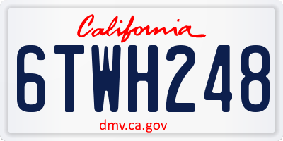 CA license plate 6TWH248