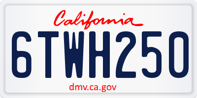 CA license plate 6TWH250