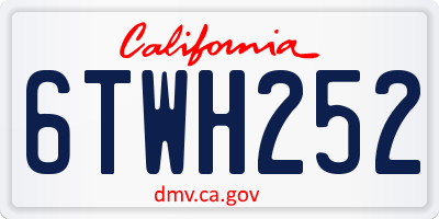 CA license plate 6TWH252