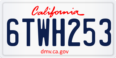 CA license plate 6TWH253