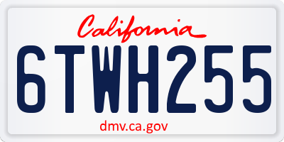 CA license plate 6TWH255