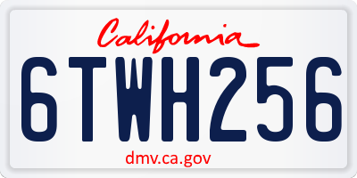 CA license plate 6TWH256