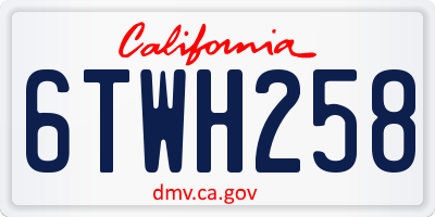 CA license plate 6TWH258