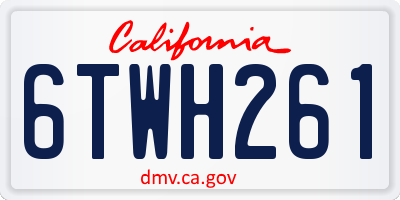 CA license plate 6TWH261