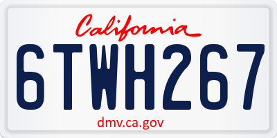 CA license plate 6TWH267