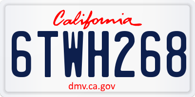 CA license plate 6TWH268